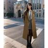 Hepburn Woolen Coat for Women Loose New K-style New Arrival Mid Length Long Length Thickened Black Winter Above the Knee Woolen Outwear