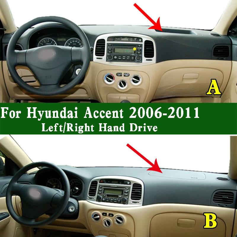 For Hyundai Accent III Mk3 MC 2006-11 Dashmat Dashboard Cover Protective trument Panel Pad Dash Mat Anti-Dirt Proof Ornaments