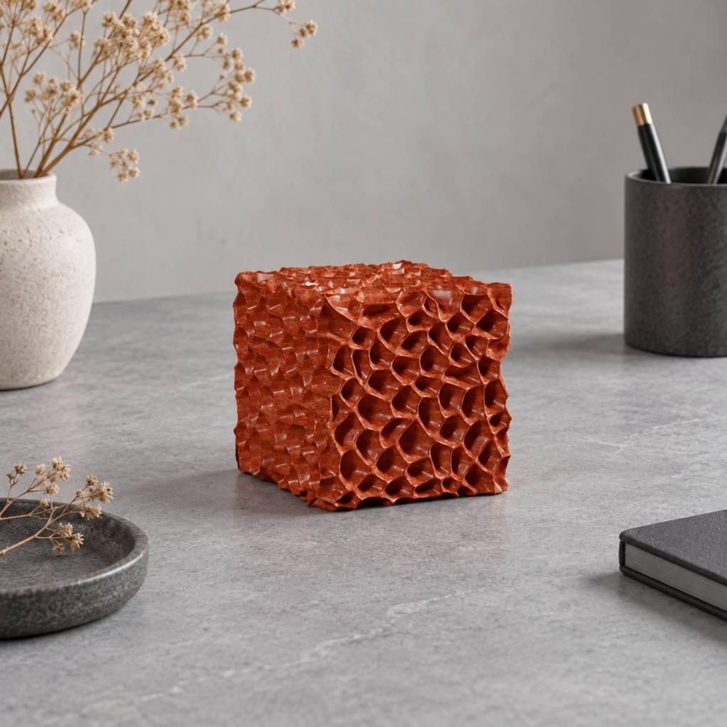 Square Honeycomb Sculpture Vintage Resin Decorative Tabletop Decor for