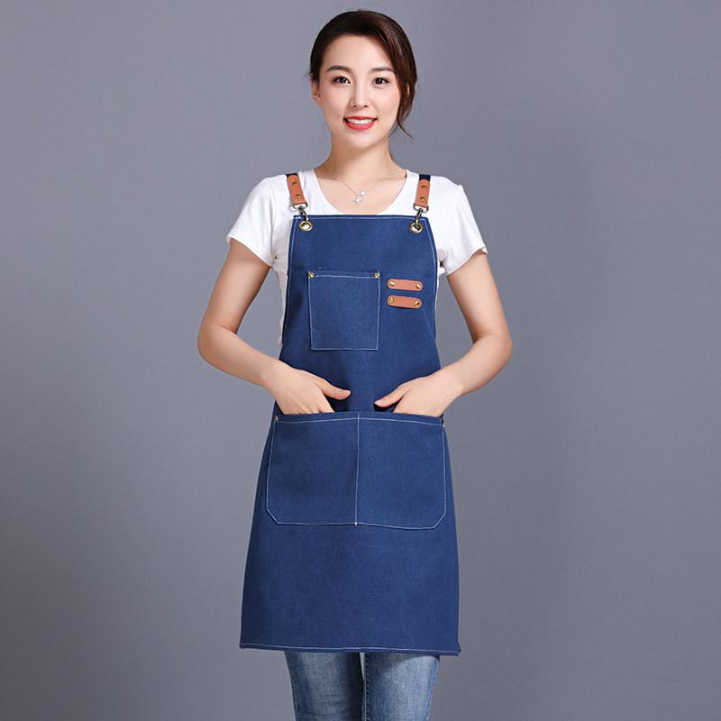 Waterproof Canvas Apron for Baking, Tea Shops, Nail Art, Florists, and Catering with Custom Logo Printing