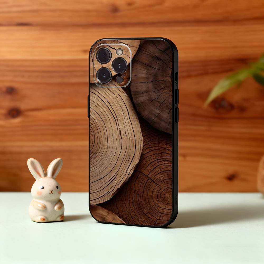 N-Natural W-Wood G-Grain Art Phone Case For iPhone17,16,15,14,13,12,Plus,Pro Max, 5G Others Soft Black Cover