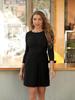 European and American Mid-Sleeve Knitted Jacquard Slimming Dress