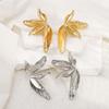 European American Vintage 3D Flower Earrings Light Luxury Heavy Industry Symmetrical Floral Alloy Stud Earrings Women Jewelry