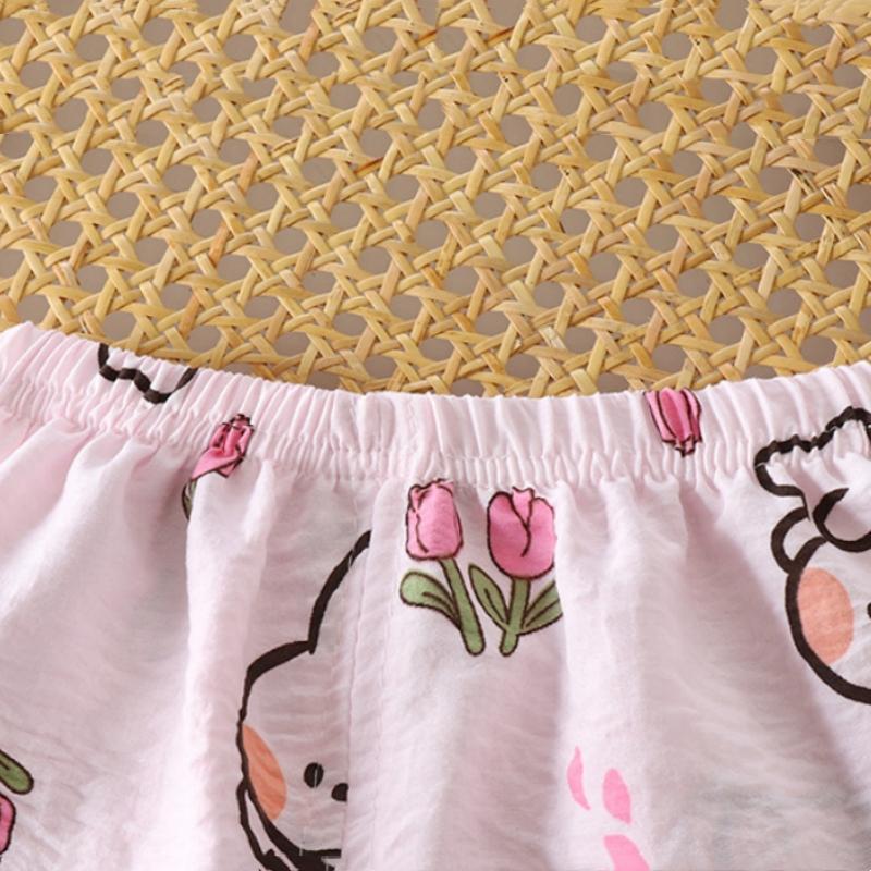 2tlg./Set Kind Unisex Entzückendes Kurzarm T-Shirt + Shorts Set Elastisch Kinder Lässig Sommerkleidung Bequemer Baby Mädchen Jungen Pyjama