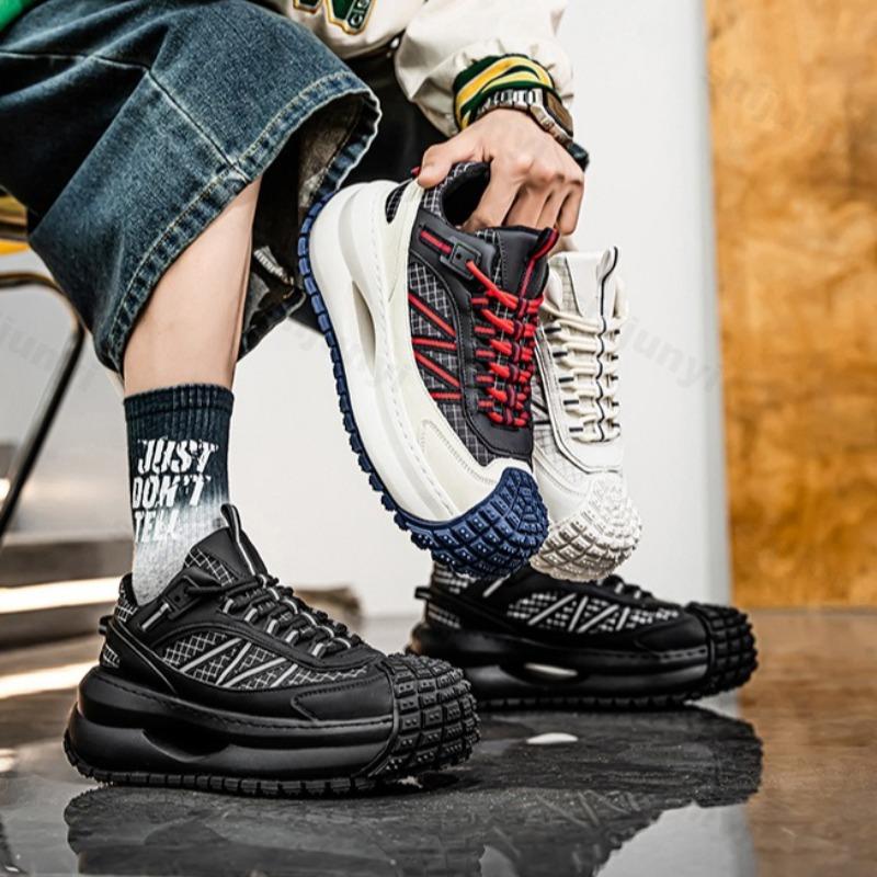 Modne Męskie Buty Casual 2025 Nowy Wiosenny Trend Modowy Wszechstronne Buty Sportowe na Grubej Podeszwie Odporne na Ścieranie Wygodne Sneakersy Chunky