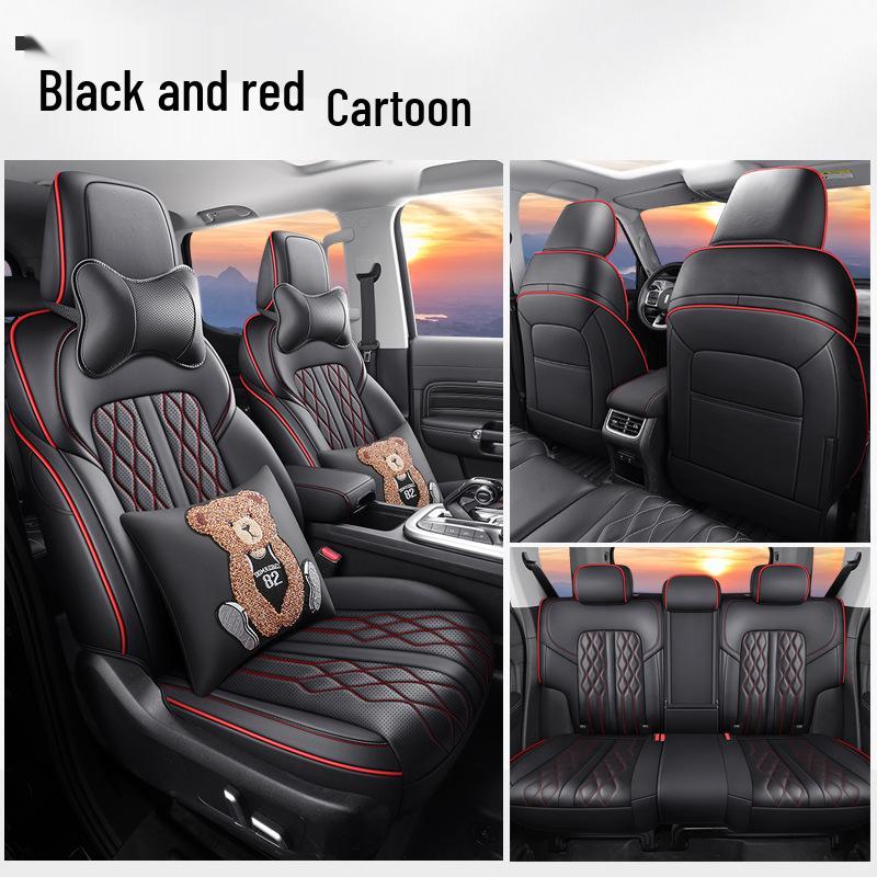 Tank 300 Car Seat Cushion: Full Surround Cartoon Design, All-Season Leather Pad