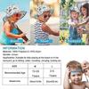 Baby Sun Hat Wide Brimmed Beach Hat with Chin Strap UPF50 Dinosaur Flap Cap for Kids Boys Girls 12-24 Months