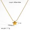 Fivepointed Star Zircon Necklace With Stainless Steel Chain For Daily Wear Women