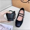 Inner Height Increase Small Retro Small Leather Shoes Women's New Spring and Summer Single Shoes Mary Jane Shoes