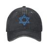 Vintage Israel Star Of David Flag Baseball Caps Unisex Distressed Washed Sun Cap Jewish Symbol Outdoor Unstructured Soft Hat