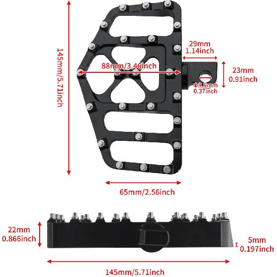 HDBUBALUS CNC Wide Footpegs Floorboards Offroad Foot Pegs Fit for Harley Dyna Fatboy Street Bob Wide Glide Sportster Bobber Chopper Black 1 Pair