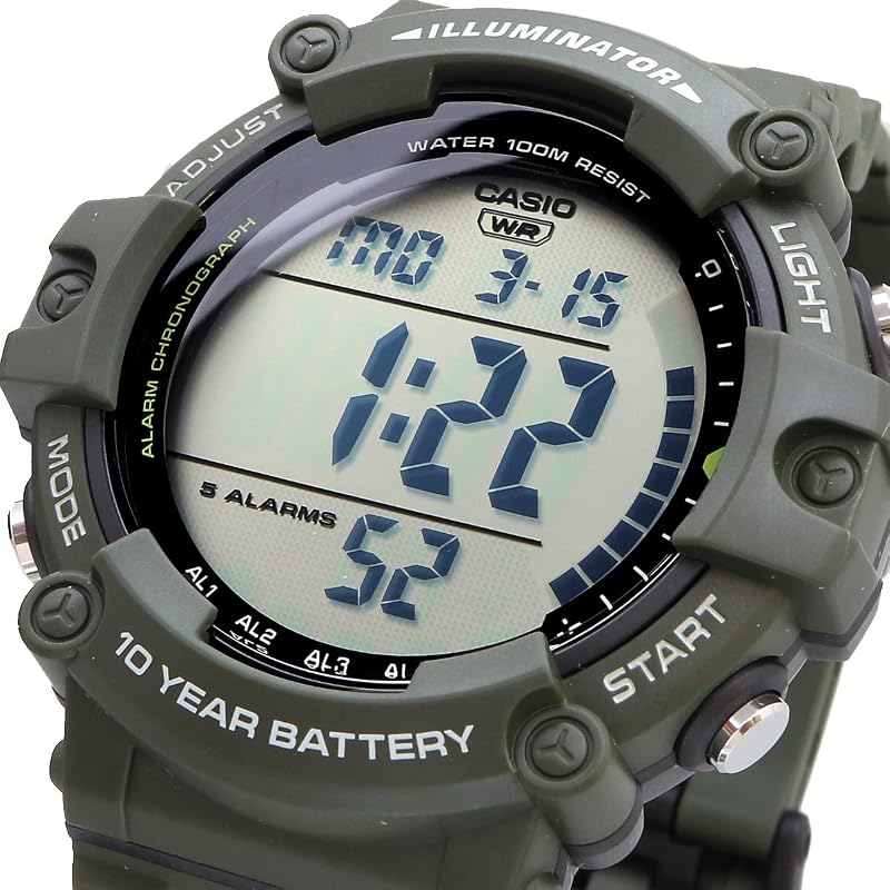 [Casio] CASIO Standard Digital Watch AE-1500WHX-3AV Long Strap Men's Cheap Casio Military Green Overseas Model [Used]