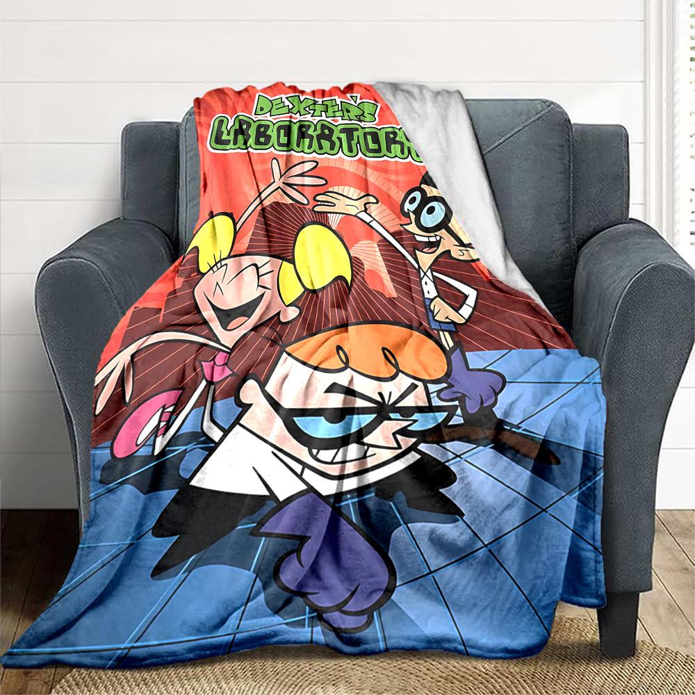 1 Stück Dexter's Labor Gemütliche Print-Decke Leichte Warme Flanell-Kuscheldecke Für Sofa, Bett, Wohnzimmer