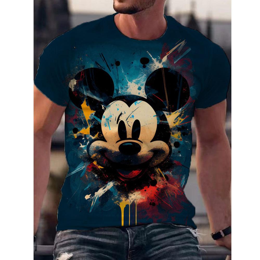 

Новая мужская футболка с принтом Микки Мауса от Диснея, летняя одежда, удобный спортивный топ с принтом и быстрой сушкой 6XL