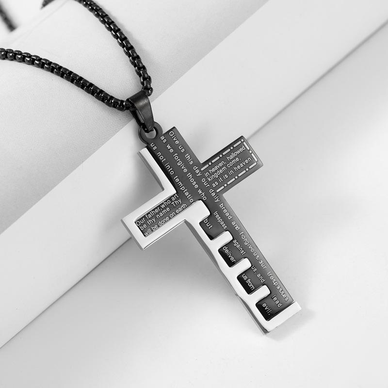 Stainless Steel Cross Pendant Jewelry Titanium Steel Necklace