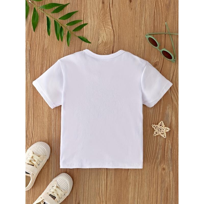 European Sizes I'm3 Dinosaur Cute Cartoon New Letter Print Kids Crew Neck Short Sleeve T-Shirt Casual Cute Boys Children Pullover