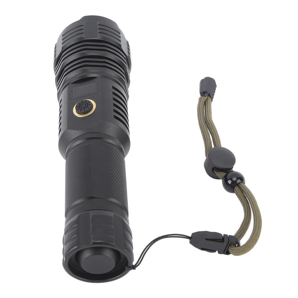 LED svítilna Ultra Bright XHP70 LED Typ C Nabíjecí ruční svítilna s digitálním displejem pro venkovní použití