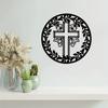 Charming Easter Cross Wreath Sign - Front Door Easter Decor. Delightful Outdoor Easter Wreath and Ornament Pendant
