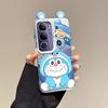 KEYSION Cute Ear Cartoon Case for VIVO Y19S 4G with Lanyard Soft Silicone+PC Shockproof Phone Back Cover for VIVO Y19S Pro