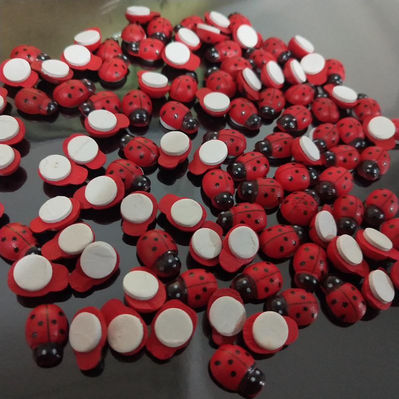 100PCS Mini Abelha de Madeira Adesivos Autoadesivos