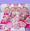 Boneca Barbie Rosa Suprimentos de Aniversário Para Meninas Com Louça Completa E Brinquedos