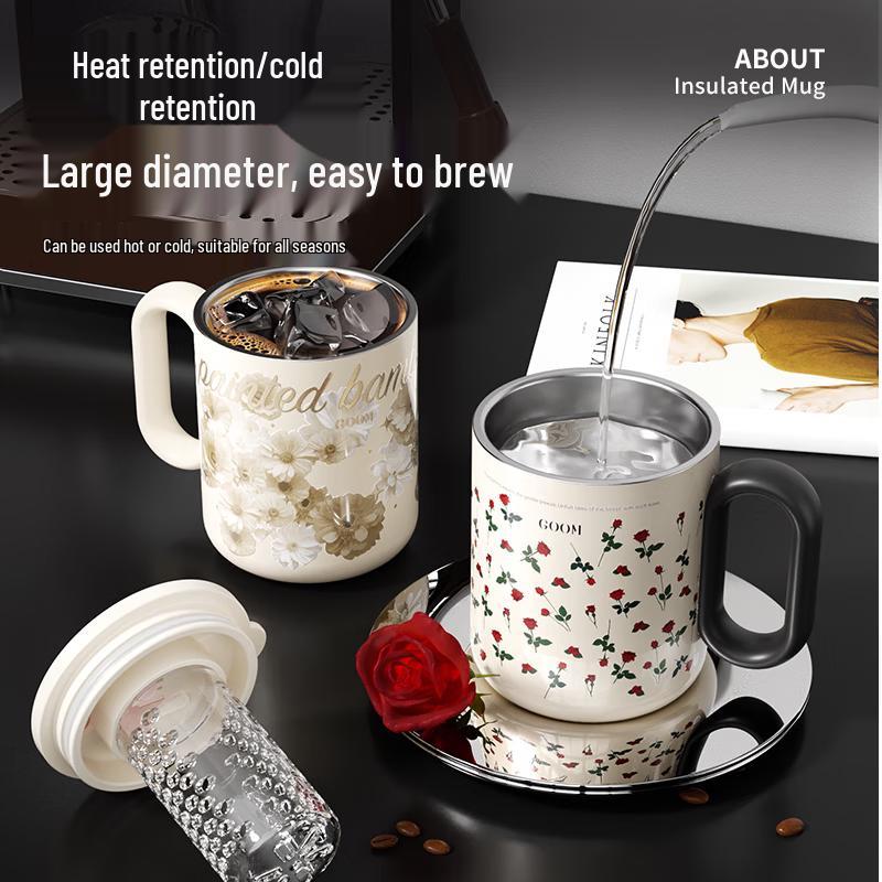 GOOM Rose Whispers Stainless Steel Coffee Mug