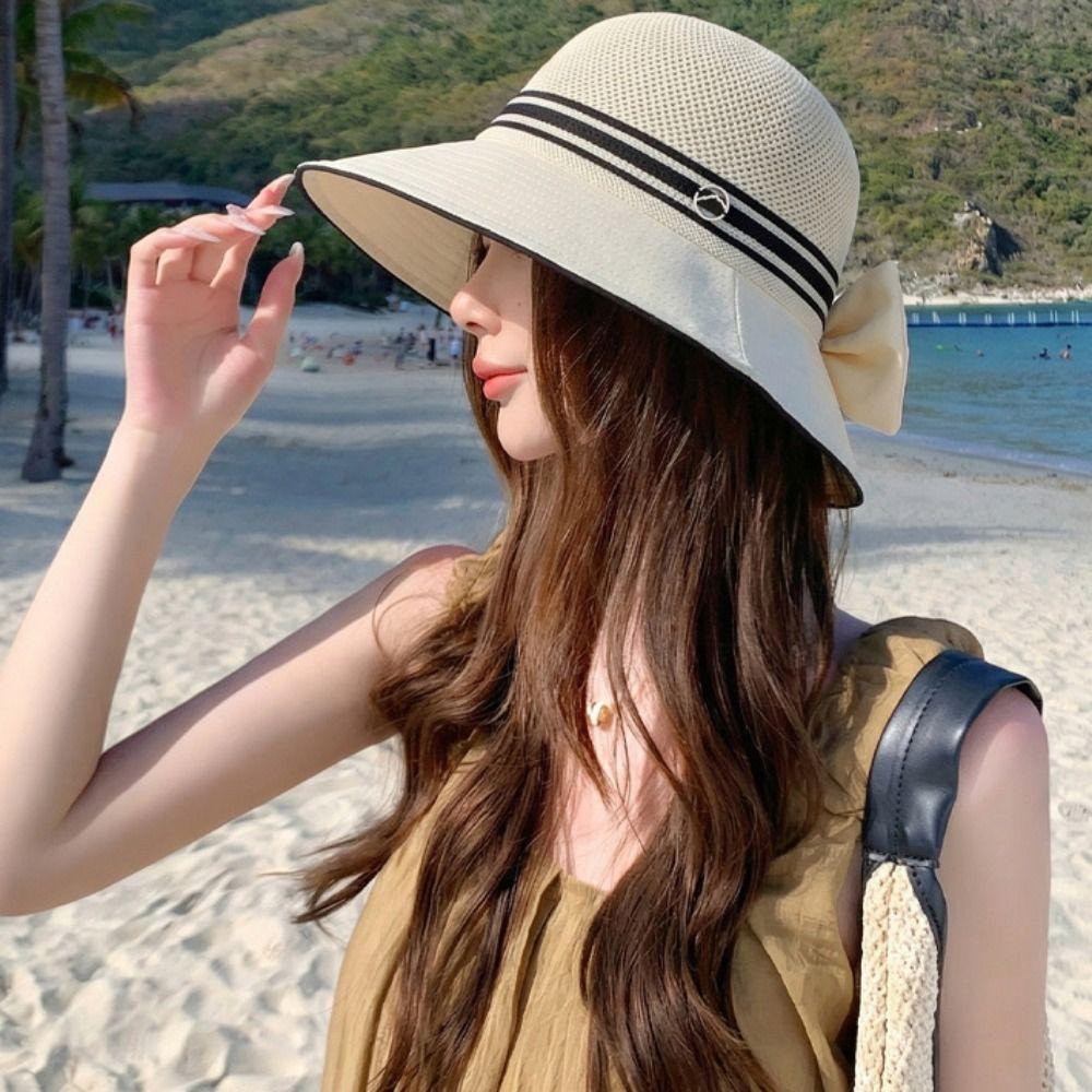 Weave Women Sun Hat Wide Brim Sunscreen Bucket Hat Fashion Sun Cap  Ladies/Girls