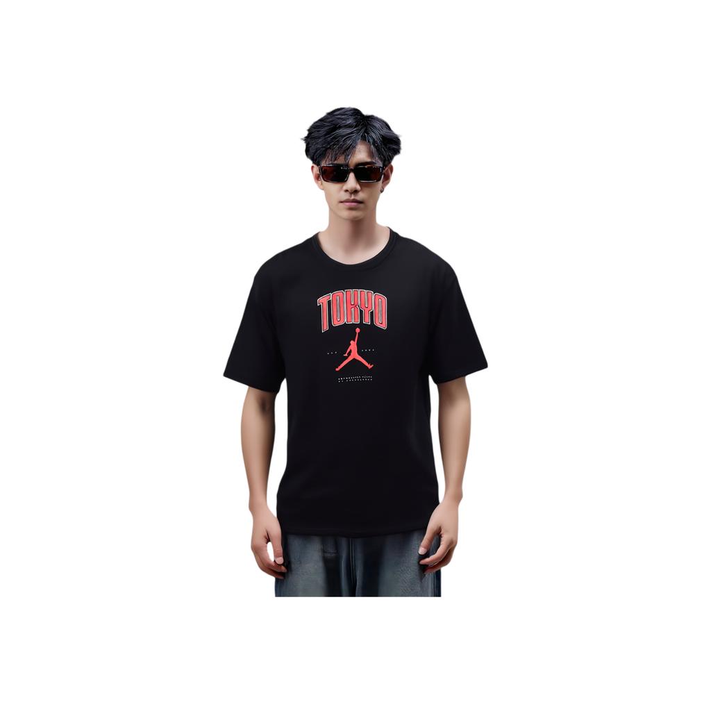 Jordan Jumpman FW24 MJ Tokyo City LBR SS Crew Series Simple Versatile Soft Short Sleeve T-Shirt Men tops Black HQ0394-010