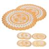2PCS 38x38cm Table Mats PVC Gold Placemats Cup Mat Coaster for Wedding Party Supplies