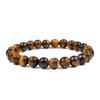 8mm Unisex Elastic Bracelet with Tiger Eye & Volcanic Stone