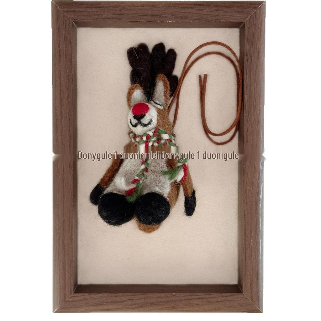 Nepal Handmade Wool Felt Lazy Reindeer Pendant Keychain Ornament Gift