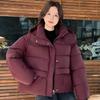 Módní zimní bundy dámské krátké parky s kapucí volné silné teplé svrchní oděvy ležérní dámské kabáty