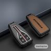 Compatible Hongqi H5 Key Case: Alloy Leather Patchwork Cover with Buckle