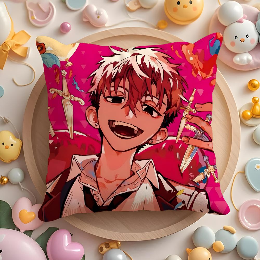 Anime Toilet-Bound Hanako-Kun Cushion Cover Home & Car Multi-Scene Pillow Cover - Reversible, Soft & Durable For Daily Use