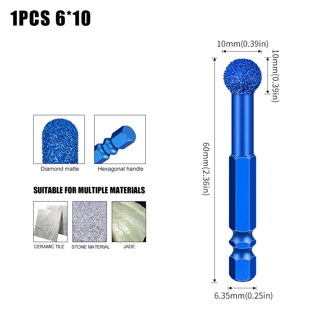 Hexagonal Shank Grinding Head Marble Tile and Stone Grinding Head New Type of Brazing Drilling and Grinding Head