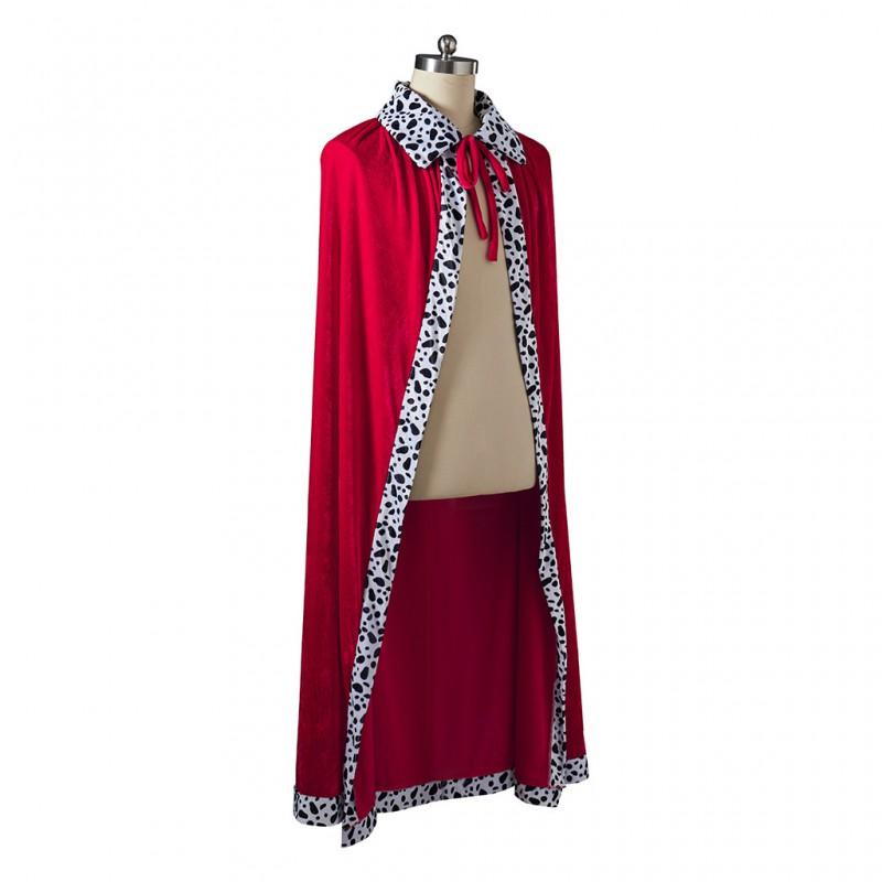 King Costume Cloak Halloween Prince Cosplay Cape Role Play Party