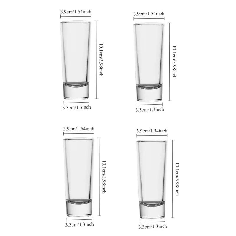 4pcs Light Luxury Transparent Small Wine Glass Luxury Shot Glass Liquor Glasses Bullet Cup Exquisite Baijiu Glass Bar Vodka Mug 4pcs