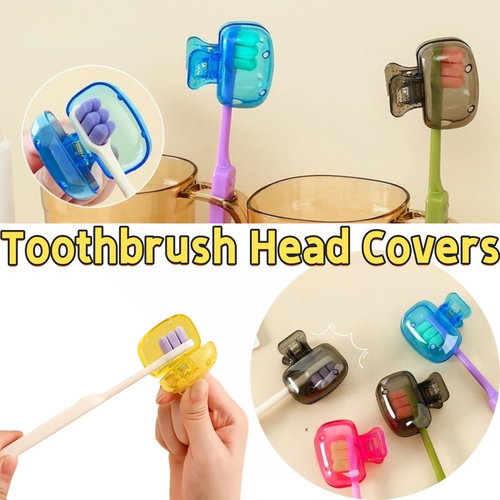 Portable Household Toothbrush Dust Protective Cap Travel Toothbrush Head Covers Plastic Storage Clip for Bathroom Tooth Storage