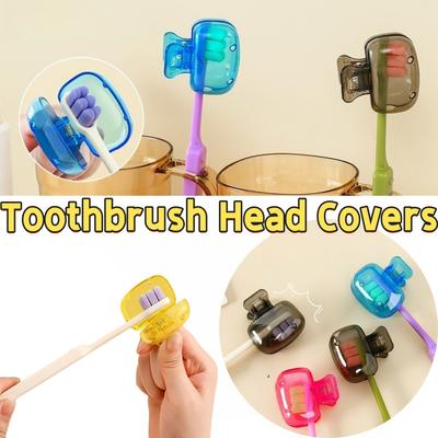 Portable Household Toothbrush Dust Protective Cap Travel Toothbrush Head Covers Plastic Storage Clip for Bathroom Tooth Storage