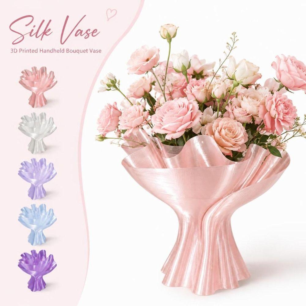 Swirl Pattern Decorative Vase Vintage Style Flower Plant Pot Minimalist Floral Decor Office Desk