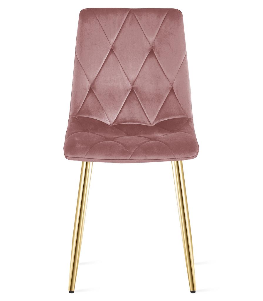 LIBRA chair - pink velvet / gold legs x 1