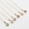 Dainty Natural Stone Gold Plated Star Gemstone Pendant Charm Pentagram Crystal Stone Pendant Necklace for Women Gift