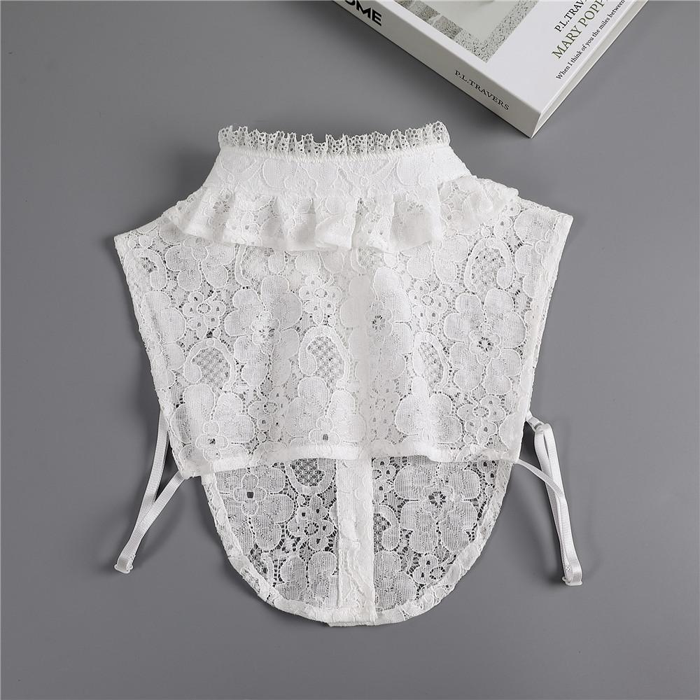 Embroidery False Collars Cotton Adjustable Detachable Women Fake Collars Blouse Top Half Shirt Decoration Clothes Accessories