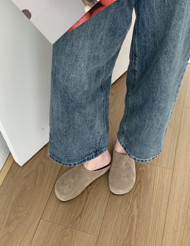 Frosted Leather Muffin Thick-bottomed Bag Head Slippers Women's Autumn and Winter New Outer Wear Retro Small Man Heightened Hairy Half Drag