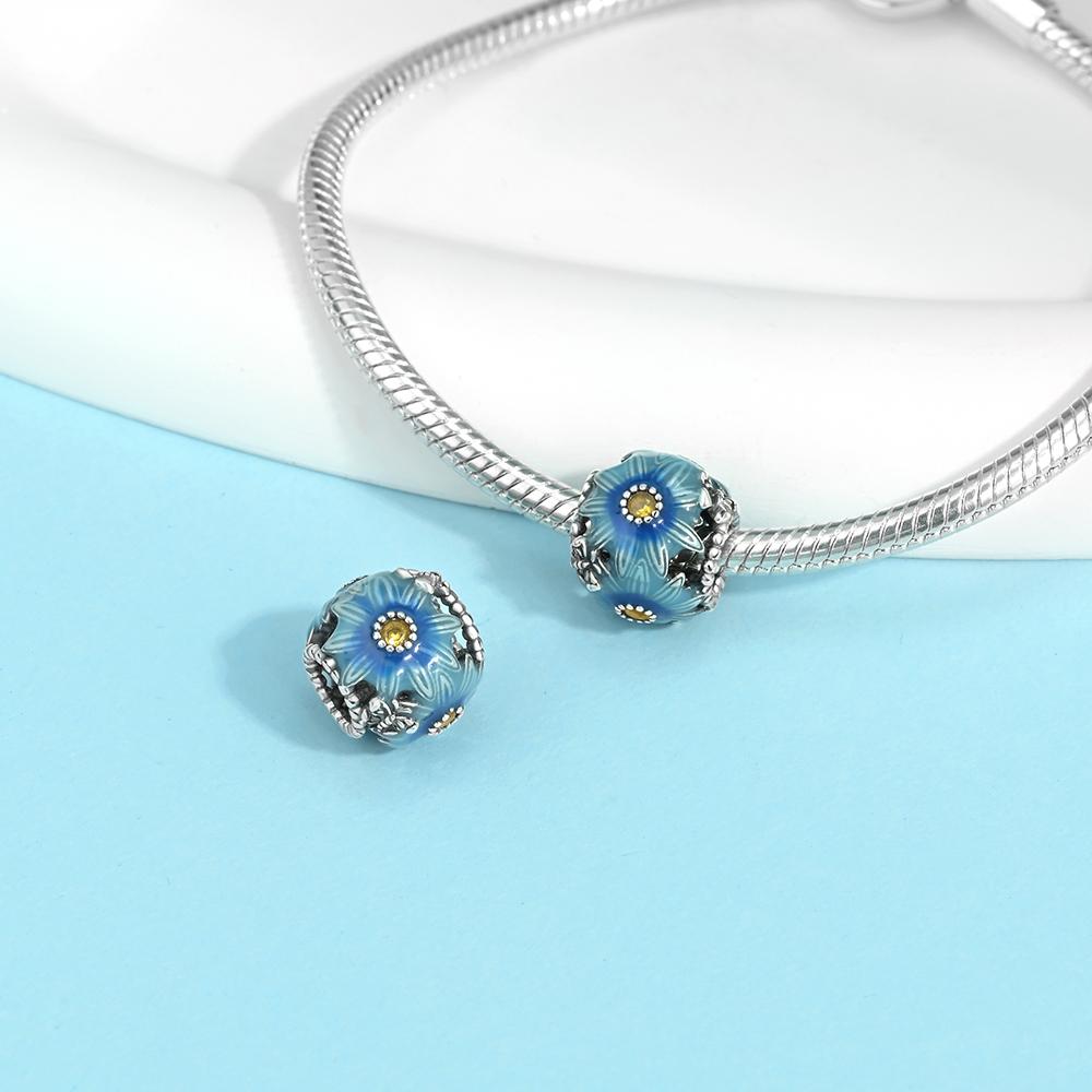 Heart Daisy Beads Inlaid With Diamonds Copper Plated For Charms Copper Plated Original Bracelet For Jewelry Making