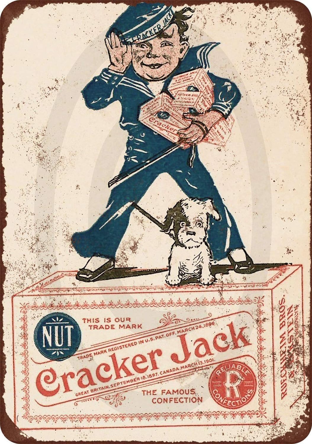 

Ranch Pub Cracker Jack Candy Винтажная жестяная вывеска Бар Домашний Декор Вывеска Подарок для Родителей Друзей Домашний Офис Ресторан 20x30cm（7.8x11.8inch）
