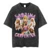 Sabrina Carpenter Graphic Tshirt Merch Vintage Washed Tshirt Unisex Women Clothing Cotton Casual Oversized Short Sleeve T Shirt