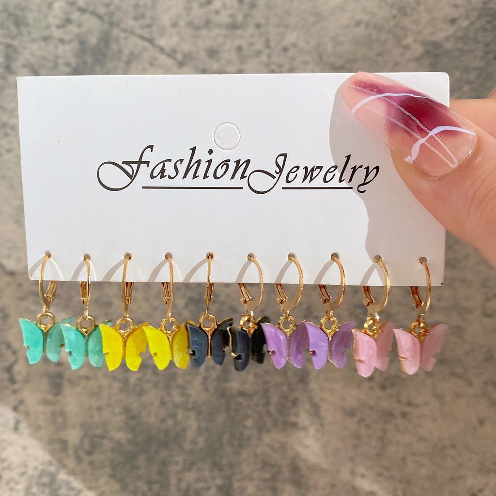 Schmetterling Ohrringe Farbe Acryl Schmetterling Damen Ohrringe Kleine Frische Süße Schöne Mädchen Farbe Ohrringe Schmuck