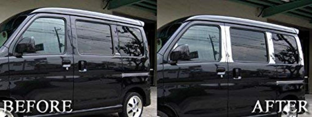 BRIGHTZ Stainless Steel Pillar Panels for the Hijet Cargo Hybrid S320V No Visor Set 320 Hijet Cargo Hijet Cargo Hybrid Ultra-Mirror (S320V Modified),