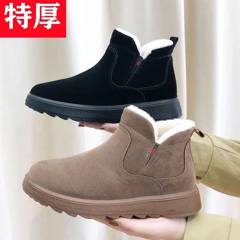 Autumn and winter new retro heightening thick-soled snow boots women's velvet thickened warm middle-aged mother shoes